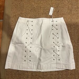 Topshop White Lace-Up Skirt